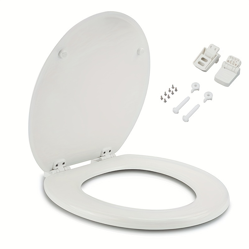 

Toilet Seat Lid Replacement Kit: Plastic Hinge, Screws, And Connectors For Home And Hotel Use