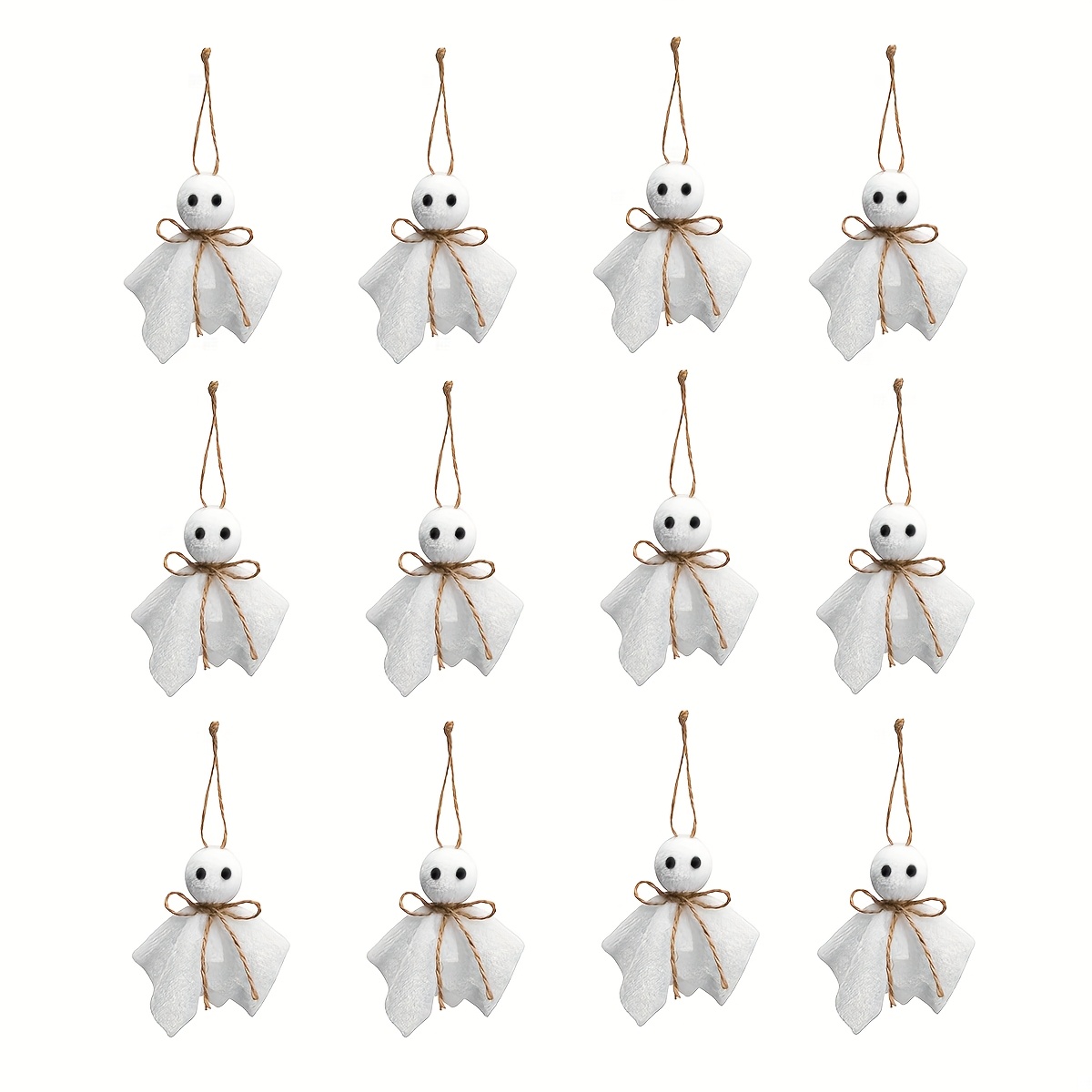 Image of 6/9/12pcs Halloween Hanging Ornaments- 12cm/4.72inch Small Hanging Tree Ornaments- Farmhouse Rustic Cloth Hanging Decoration For Haunted Decor