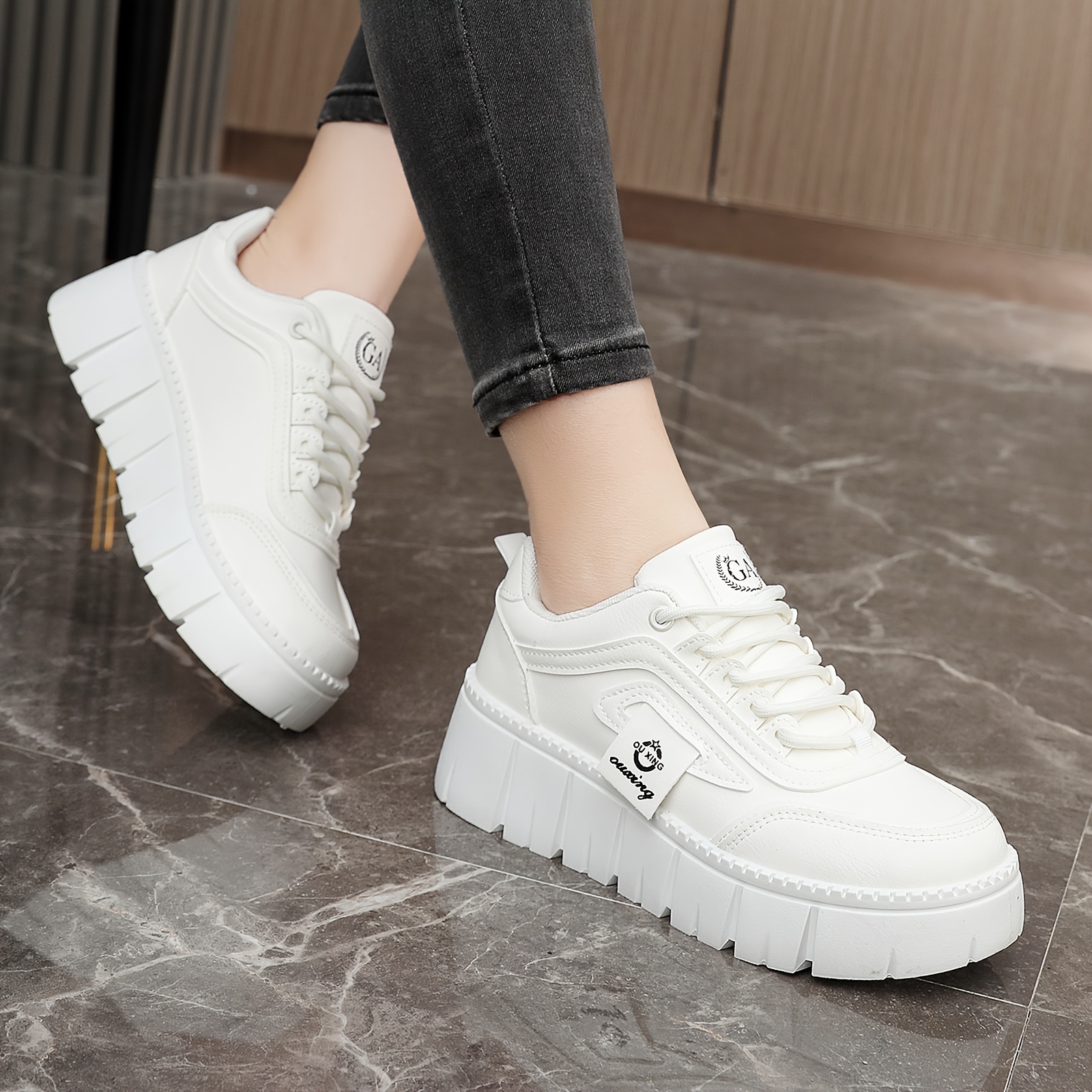 Zapatillas Deportivas para Mujer de Primavera/Otoño, Suela Gruesa Aumenta la Altura, Cómodas y Versátiles para Casual, Temporada de Regreso a Clases, Esencial para el Trabajo