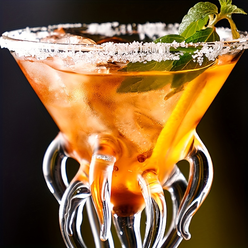 octopus inspired glass cocktail cup reusable handwash only perfect for home bars cold drinks details 2