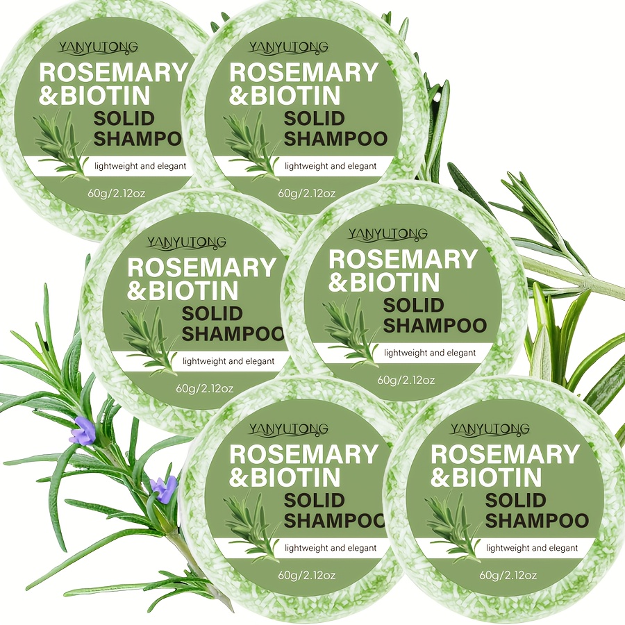 TEMU 6-bar Rosemary Shampoo , Rosemary Hair Care Essential Oil, Suitable For Men And Women