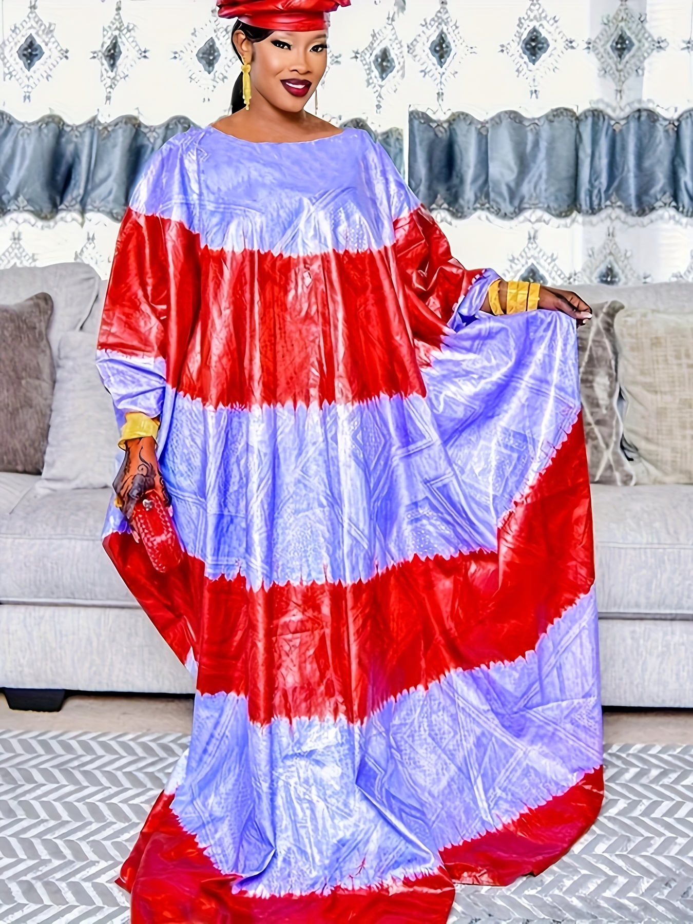 Plus Size, Red African Dresses for Women Traditional Clothing * * * * Lady  Printed Evening Gowns Clothing *