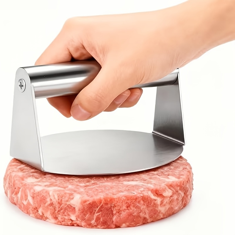 TEMU 1 presse à burger en acier inoxydable, machine à burgers antiadhésive, poignée ergonomique et surface plate pour un uniforme de , parfait pour