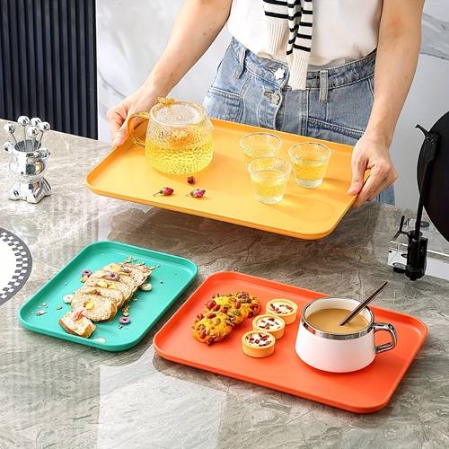 1pc inspired multifunctional decorative rectangular plastic tray for home use