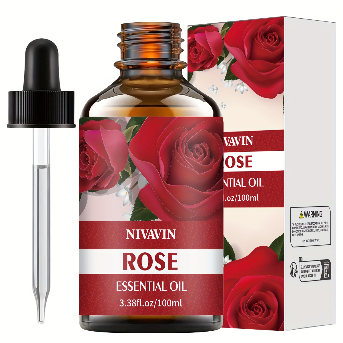 item picture niavavin 100ml rose essential oil long lasting   air suitable for skincare hair care moisturizing and   exquisite and compact convenient for travel   for halloween christmas gifts