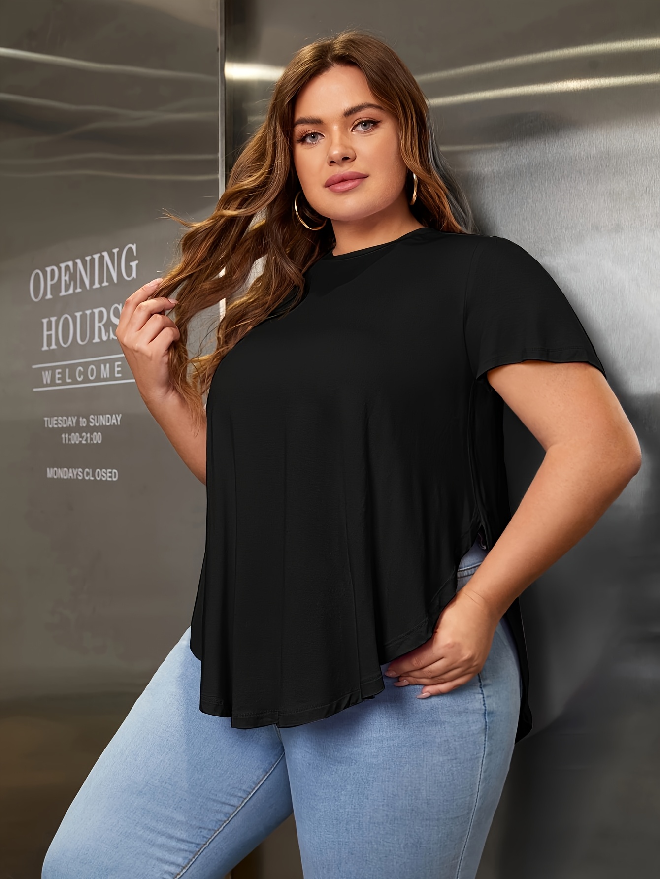plus size damen sommer t shirt a linie lockerer Temu Switzerland
