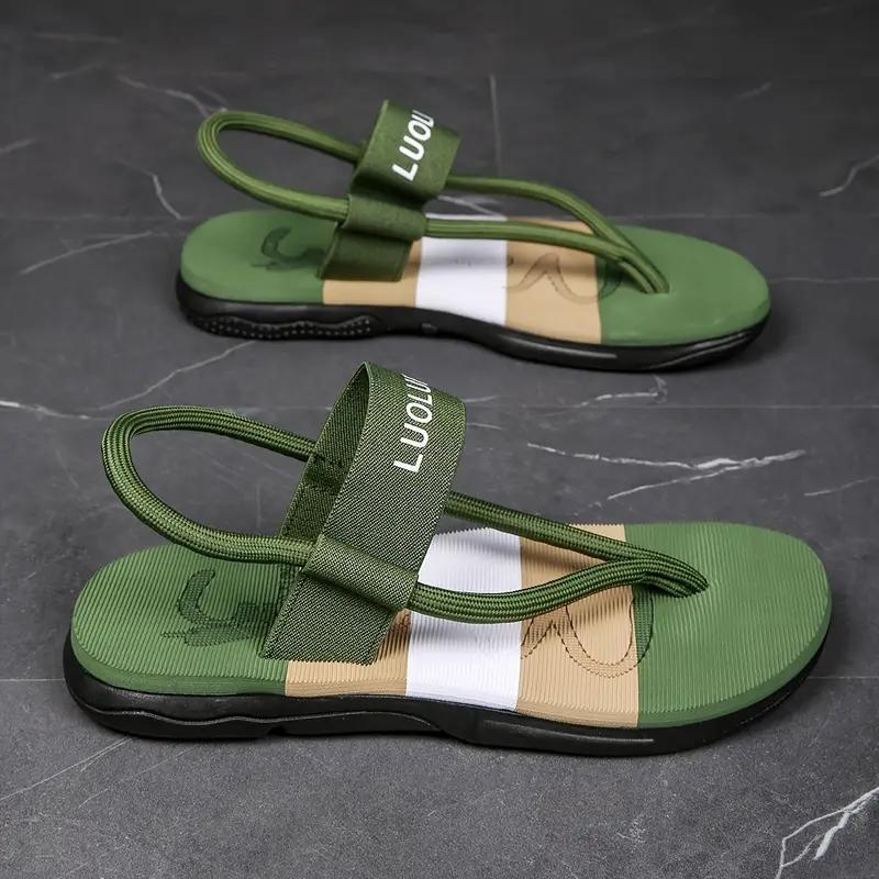mens casual two way wear slide sandals slip on reversible design with navy red stripes breathable fabric upper cushioned eva insole for beach outdoor daily use Product details 8