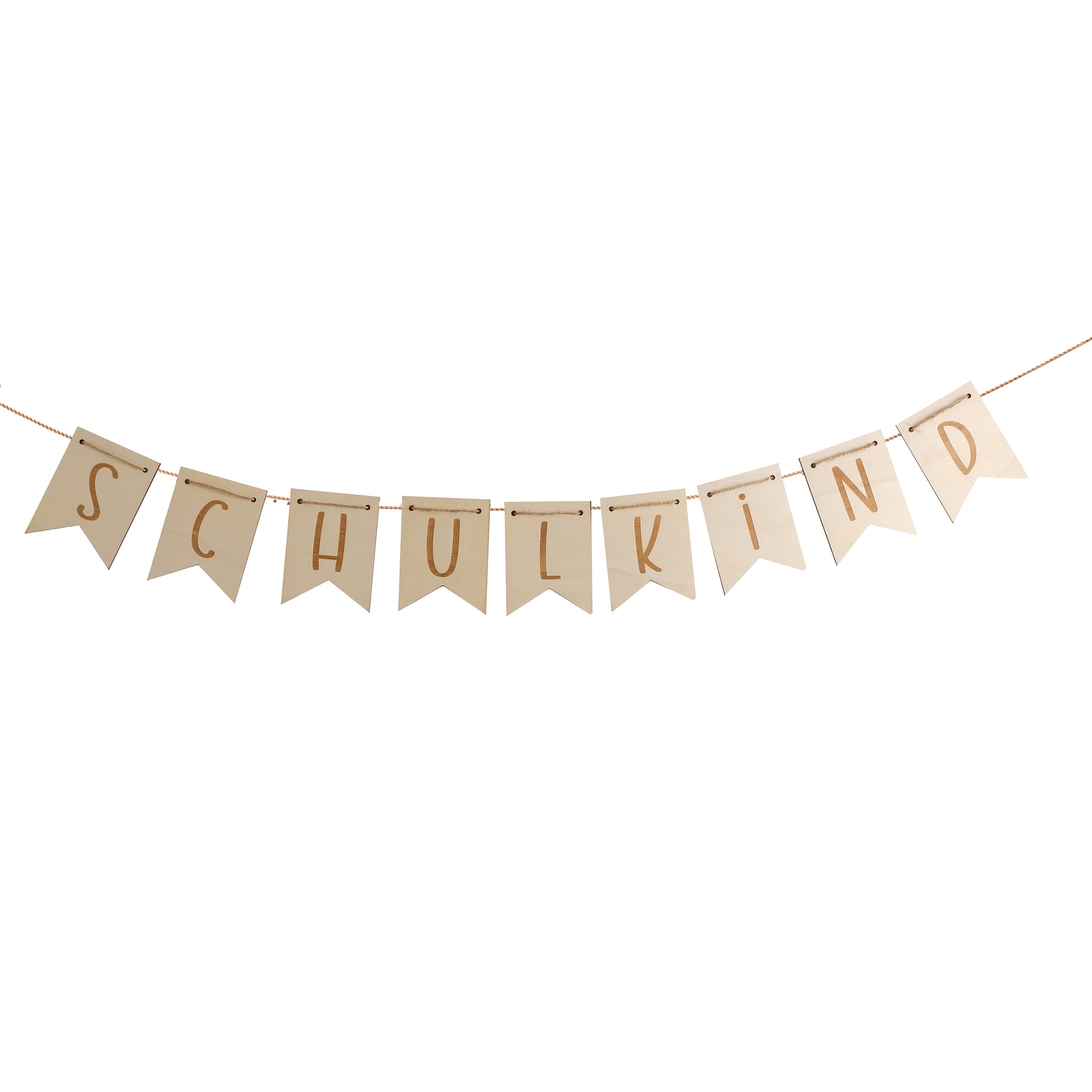 Image of 9pcs Schulkind German Round Shape Wooden Pennant Chain Banner Decoration For Day Of School Photo Props Decoration, Start Of School Party Banner Decoration Party Supplies