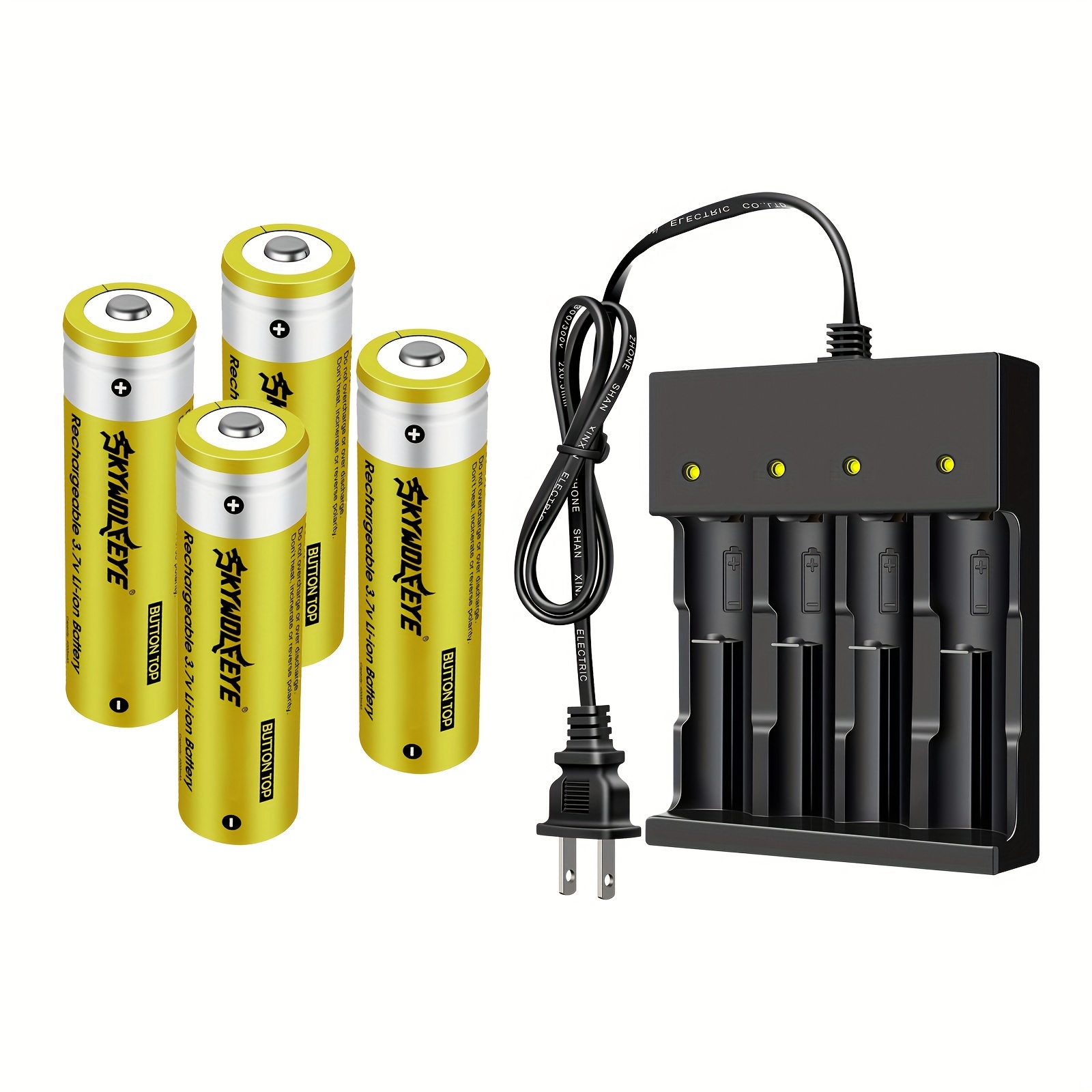 

6-slot Battery Charger With 6pcs 18650 Li-ion Rechargeable Batteries 3000mah Button Top Battery 3.7v Rechargeable Batteries For Headlamp Flashlight