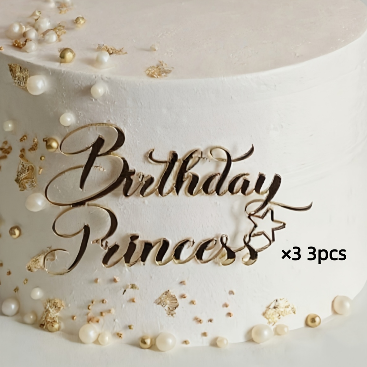 TEMU 3'lü/5'li "Doğum Günü Prensesi" Pasta Süsü, Doğum Günü Partisi için Harf Pasta Dekorasyonu, Mutlu Yıllar Pasta Hediyesi, Pasta Süsleme, Pişirme