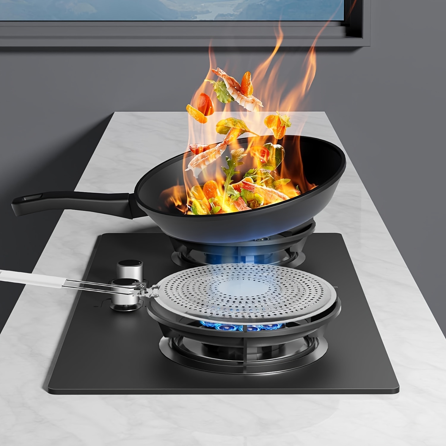 Flame Tamers 2-Pack Stainless Steel Heat Diffusers Flame Tamer