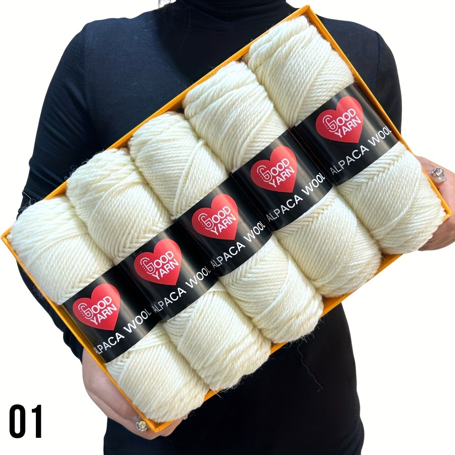 Image of 5pcs X 100g Soft And Warm Alpaca Blend Wool Yarn - Medium Thickness For 4-5mm Knitting Needles, Perfect For Sweaters, Jackets, Vests, Shawls, Scarves, Hats - 100g Per Piece, 95% Alpaca, 5% Polyester