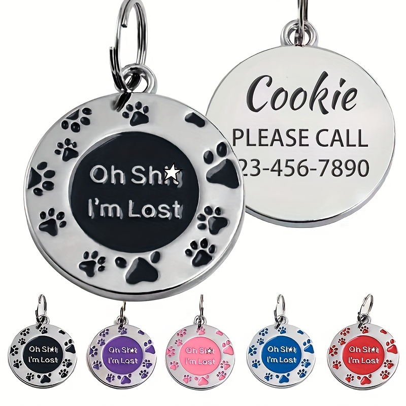 

Personalised Tags, Custom Puppy Pet Id Name Pendants, Collar Tag Pendant Pet Accessories Paw Glitter Pendant, Pet Decoration Nice Gift