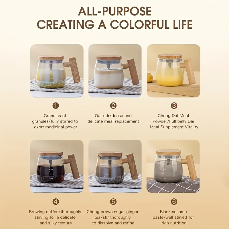 Narenkang'S Popular Coffee Glass Cup Features Automatic Stirring, Is Portable And Easy to Clean, Charges Via USB, Suitable for Various Hot Beverages, And Is User-Friendly for Both for home And Office Use