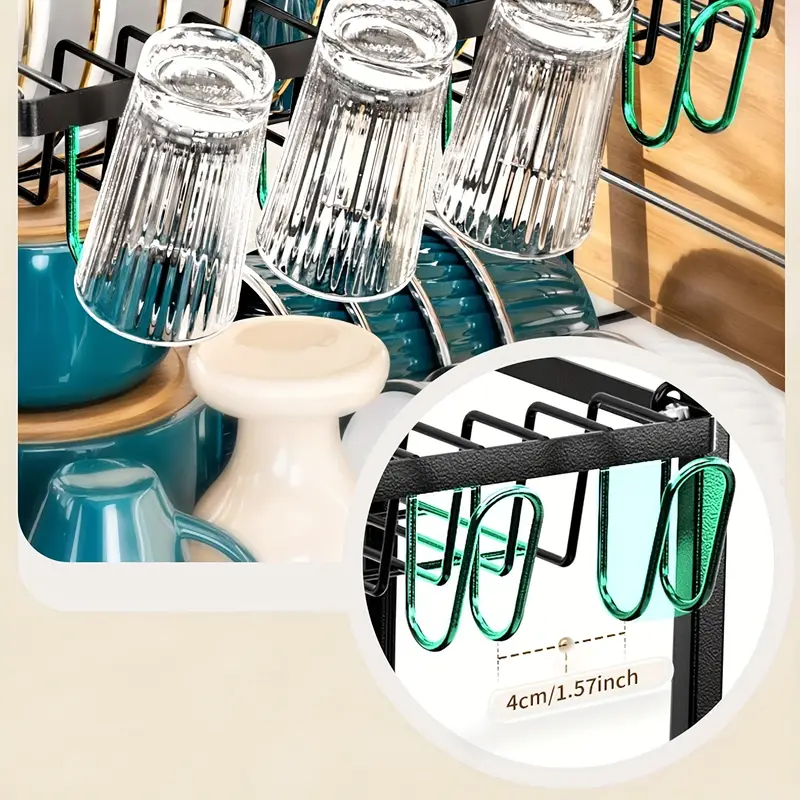 2 tier dish drying rack with pot holders dish racks for kitchen counter kitchen utensil holder dish rack with metal kitchen dish rack kitchen drying rack two tier racks kitchen organizer pantry organizers and storage Product details 5