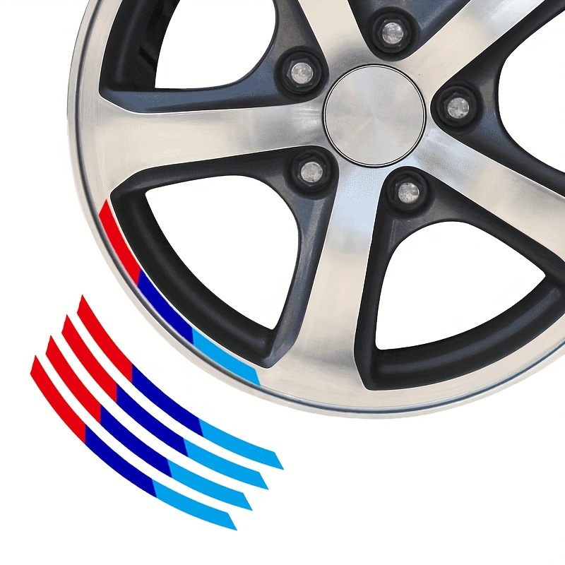 

Vinyl Car Rim Decals, Self-adhesive, Racing Stripe Design, Vehicle Decoration Stickers Set