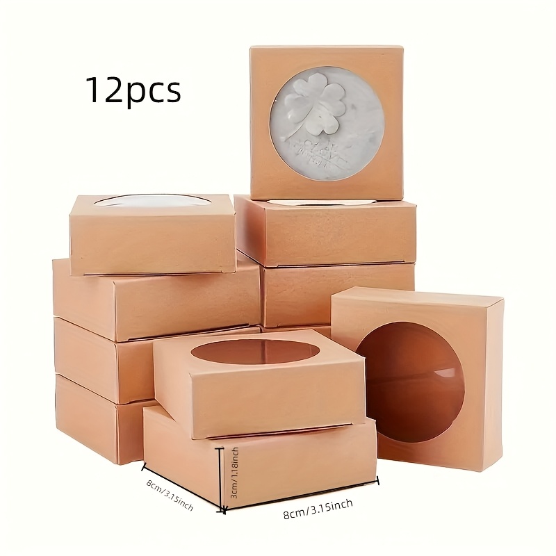 TEMU Scatole regalo quadrate da 12/30 pezzi con finestra per , bomboniere per feste di compleanno, Natale, matrimonio, confezioni per dolcetti e