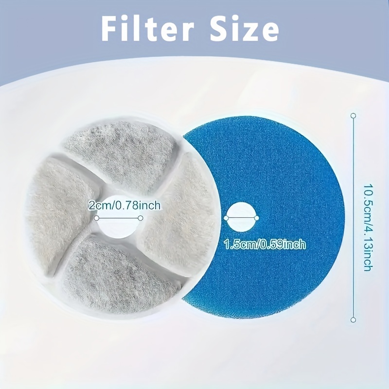 4 Filter + 4 Vorfilterschwämme Für 3L Katzenbrunnen – Für Sauberes Trinkwasser