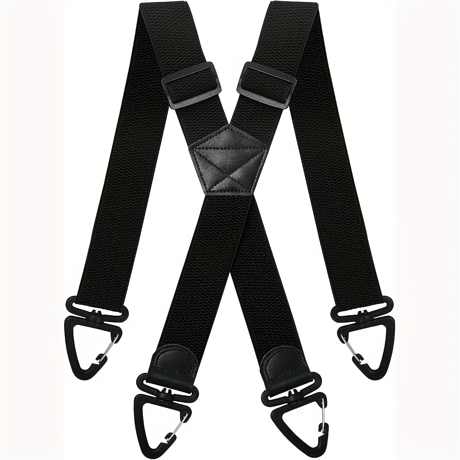 Image of Men's 3.8cm Four-corner Adjustable 360° Rotatabel Hiking Suspenders -outdoor Back Strap With Metal Rings, Durable & Comfortable For Hiking, Camping, And Climbing