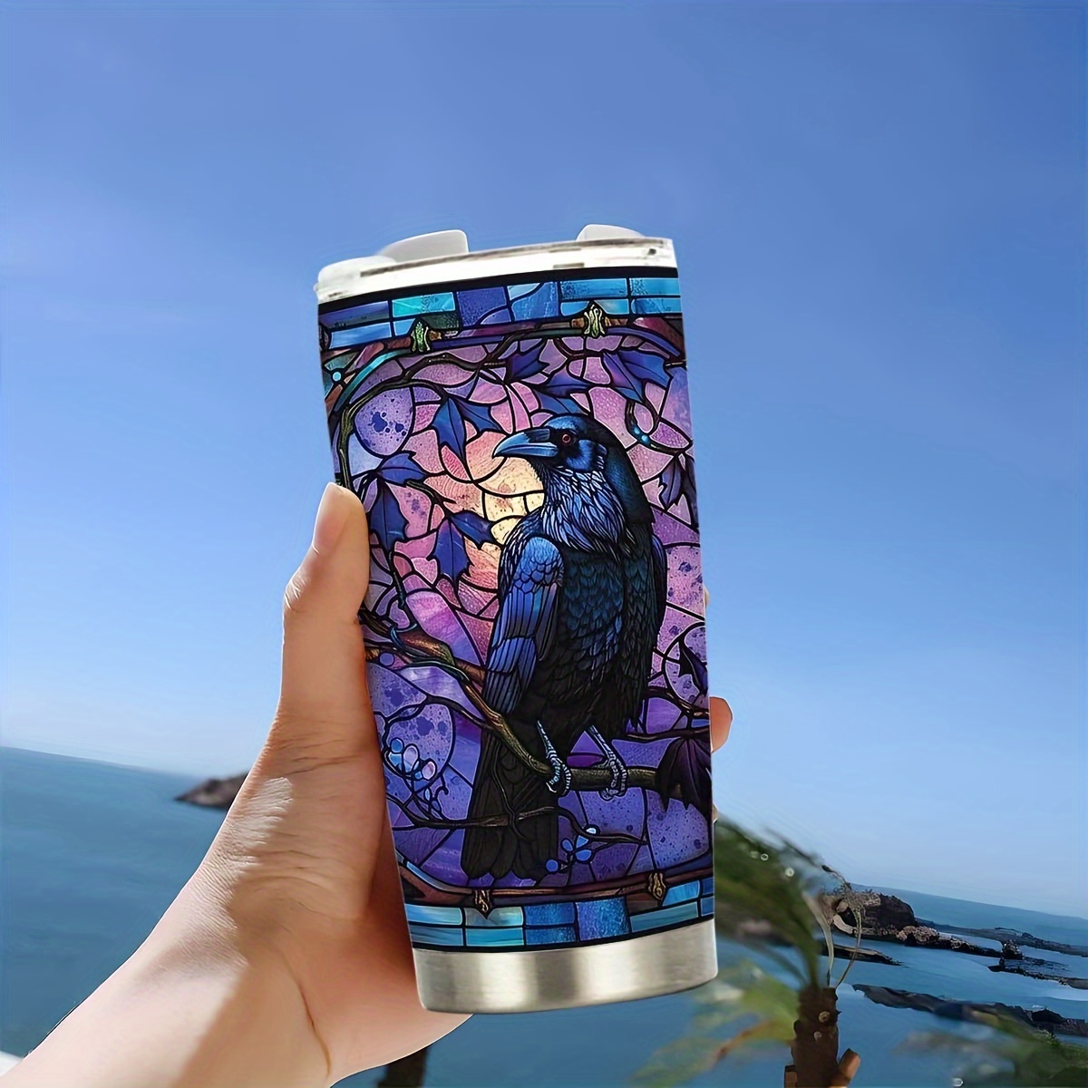 

20oz Insulated Stainless Steel With Lid - Travel Mug, , Coffee & Parties, Reusable, Hand Wash Only, Insulated, Stainless Steel , Travel Mug, Coffee, Crow Picture