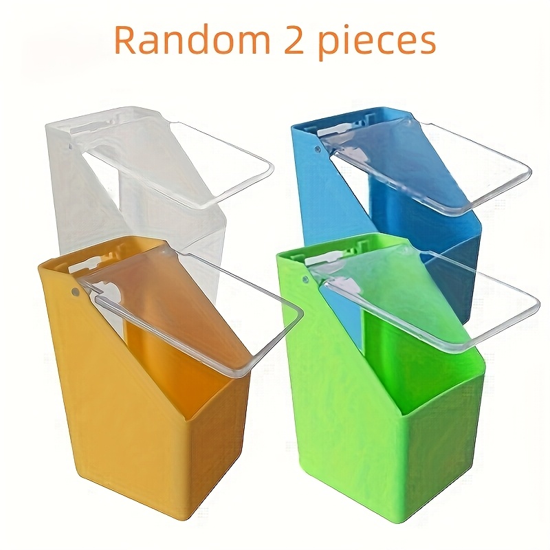 2pcs Premium Durable Pp Single-hole Pigeon Feeders And Waterers - Hanging Bird Feeding Boxes, Random Color, Without Battery
