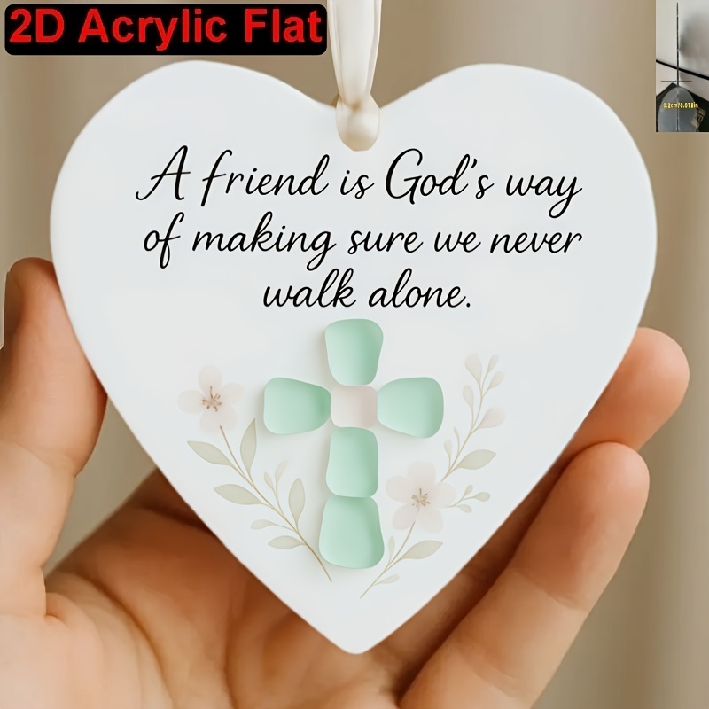 2d flat 2d flat heart shaped acrylic friendship hanging ornament heart shaped friendship decoration pendant christmas tree ornament suitable for backpacks and car rearview mirrors 2d flat