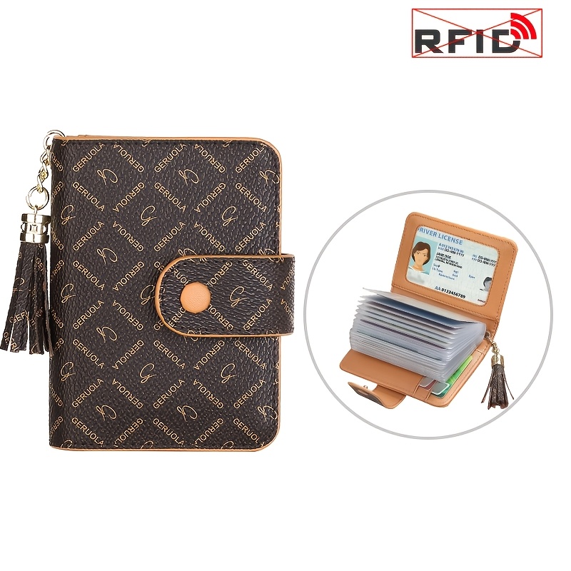 Image of Fashionable Women's Card Holder With 20 Slots For Bank And Credit Cards, For Storing Id Cards, Business Cards, And More. Perfect For Gifts On Valentine's Day, Christmas, Or Thanksgiving