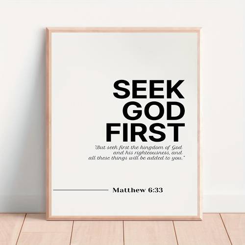 2d flat 2d flat christian bible verse poster 6 33 seek god print inspirational scripture decor for home office unframed