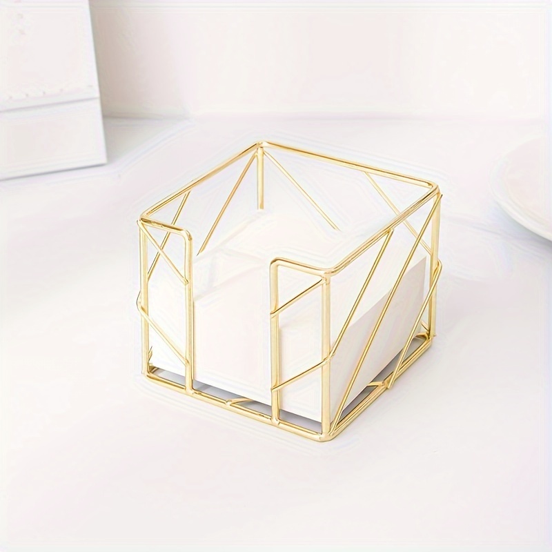 1pc 1pcs Iron Metal Square Desk Organizer Suitable For Home Office - Sturdy Compact Storage Box With , Fits For Pens, Pencils, Push Pins, Sticky Notes - Space- Desk Accessory (no )
