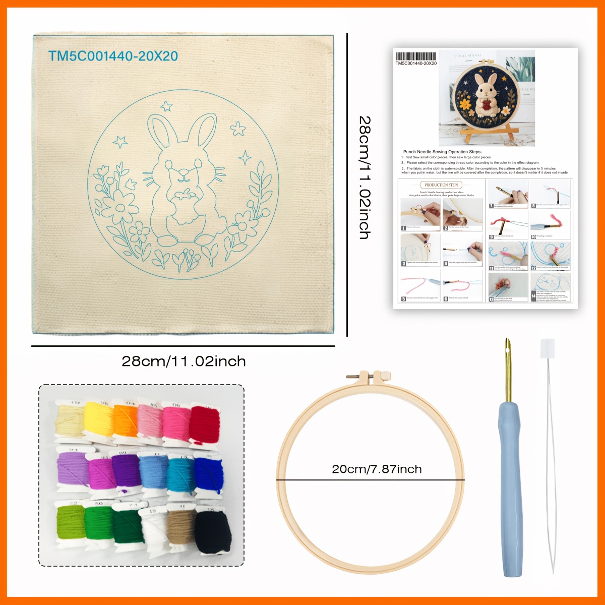 Complete DIY Punching Needle Embroidery Kit