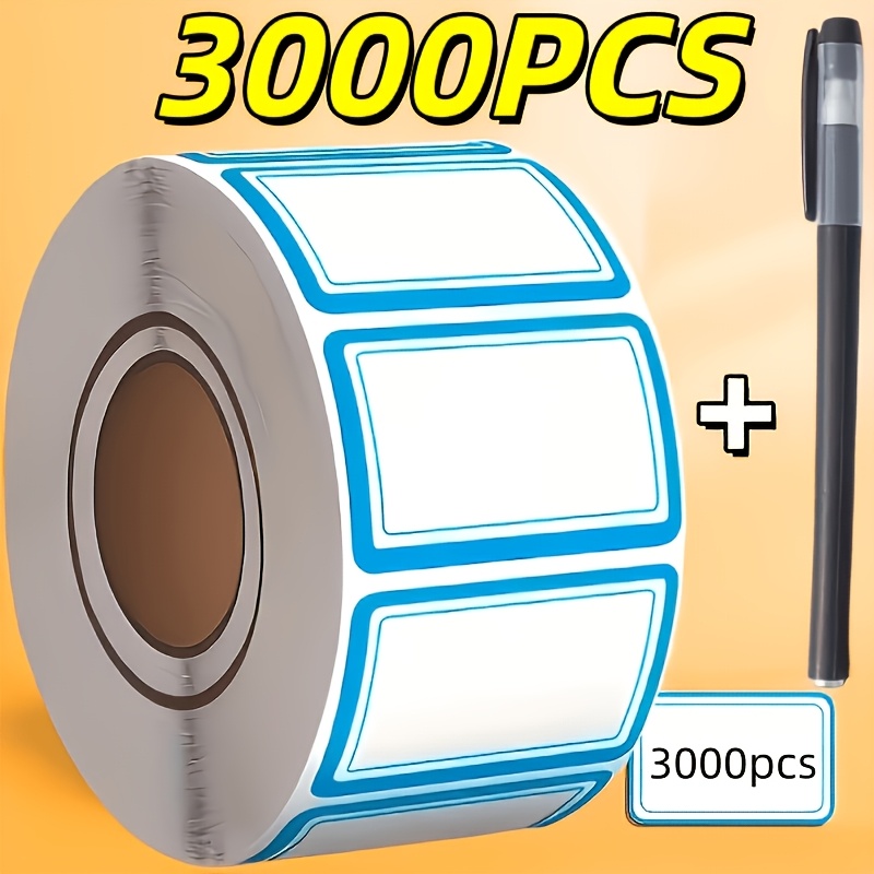 TEMU 3000pcs Colored Labels (with Pens Included) - No Residue Peeling Or Sticking - For Food Containers, Bottles Pre-preparation - Reusable Stickers,
