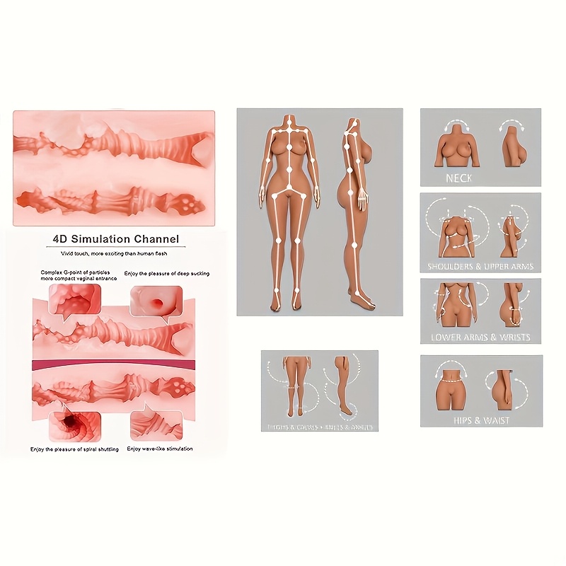 1: 1 Sex Doll Full TPE Silicone Sports Style Female Trunk Big Chest Big Hip Three Channels Adjustable Posture Male Masturbation Party Toy Jelly Breast Pocket Vagina Special Offer Sex Products Comes With Wig