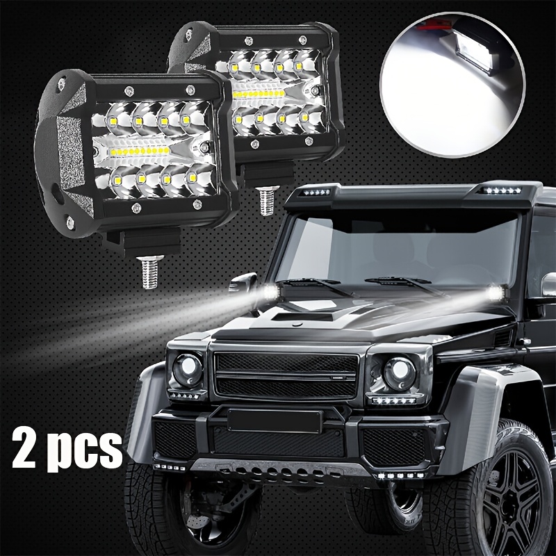 2 piezas de barra de luz de automóvil de 10,16 pulgadas, luz combinada de alta brillantez de 12V, 20 LED, iluminación ultra brillante, accesorios de mantenimiento de automóviles para hombres, adecuados para camiones, RV y motocicletas, sin batería.