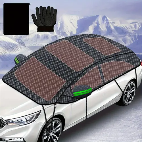 142 inch windshield cover car windshield exterior ice and snow cover essential all weather half cover for winter protector sunroof side window heavy duty oxford fabric
