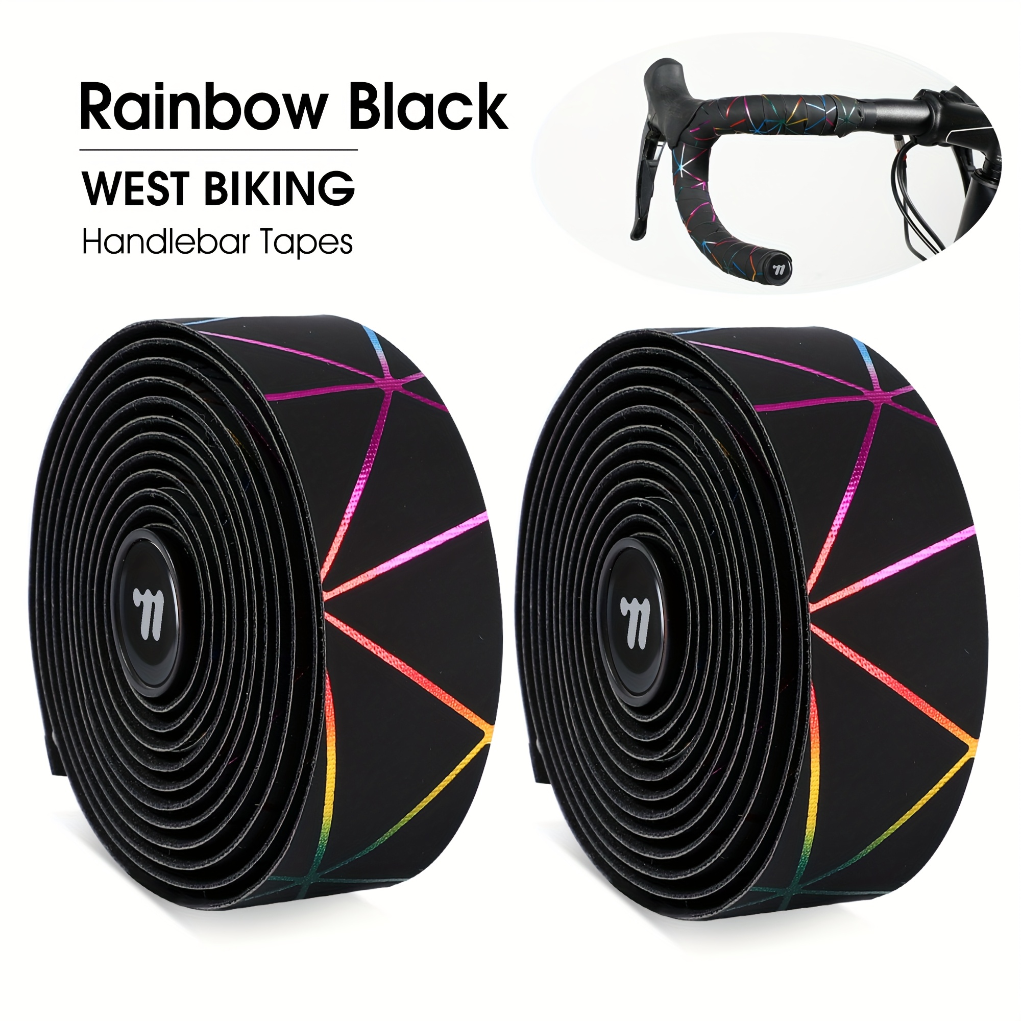 E-shop WEST BIKING Fahrradlenkerband - Rutschfestes, stoßdämpfendes Lenkerband mit EVA/PU-Überzug & 2 Endstopfen, rutschfeste Lenkerhülle für