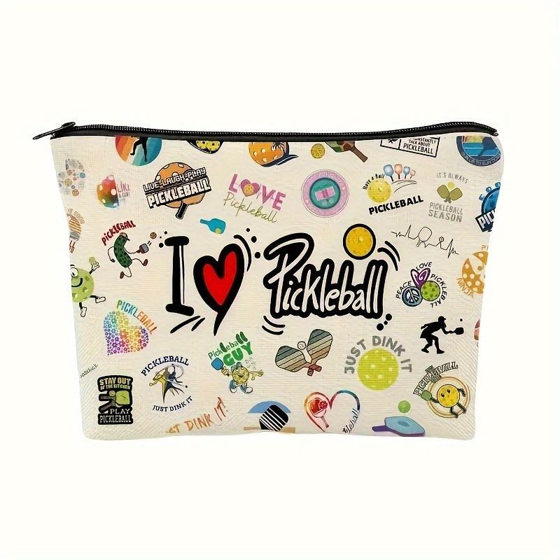 

Pickleball Lover's Dream: Waterproof Cosmetic Bag - Stylish Makeup Zipper Pouch For Men & Women, Perfect Gift For Pickleball Enthusiasts
