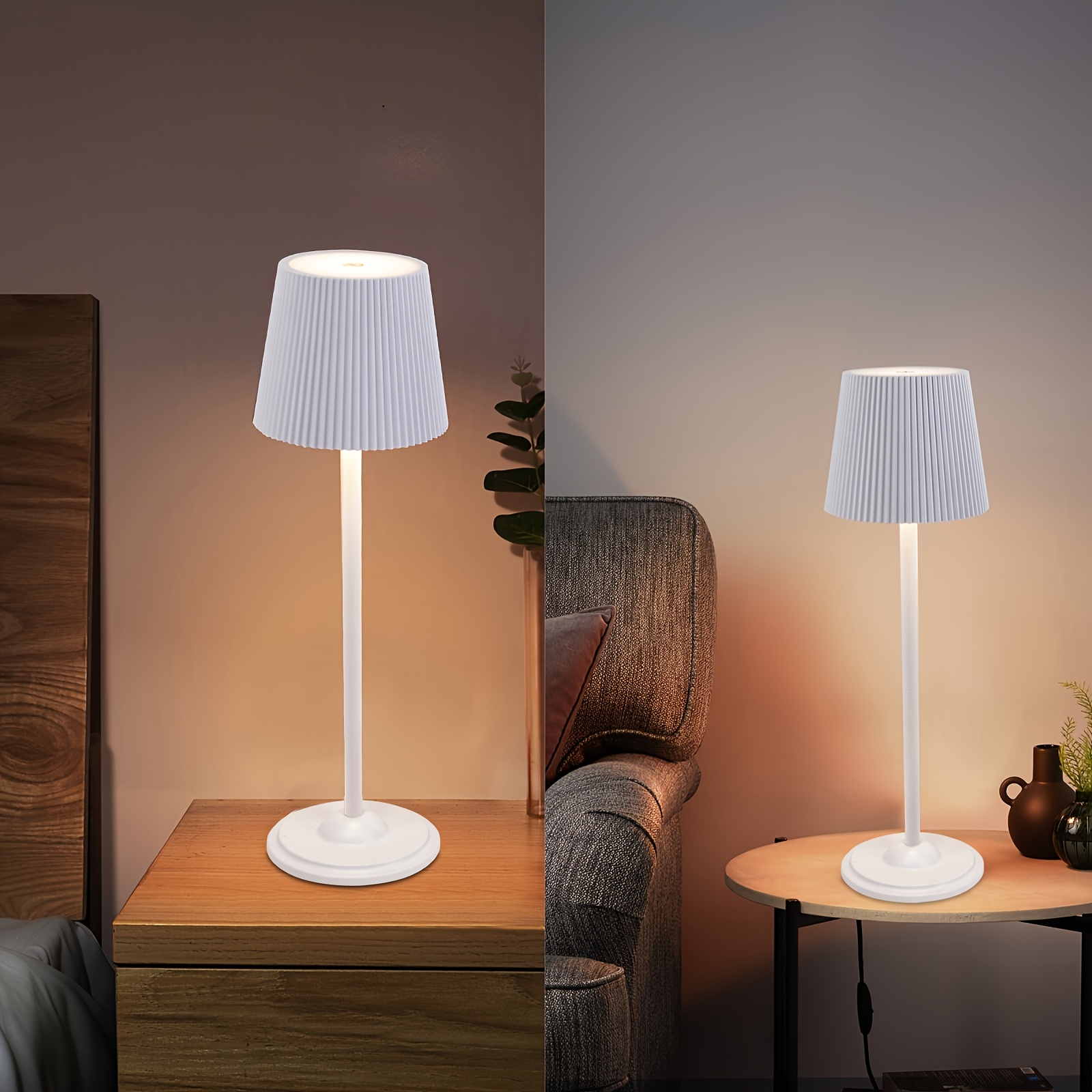 Two-Pack Portable LED Rechargeable Desk Lamps with Touch Control