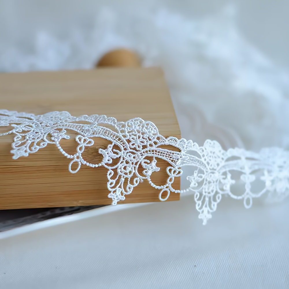 Image of 1 Yard Black And White Lace Additions Water-soluble Embroidery Ribbon Sewing Supplies Dress Sewing Lace 5cm Wide