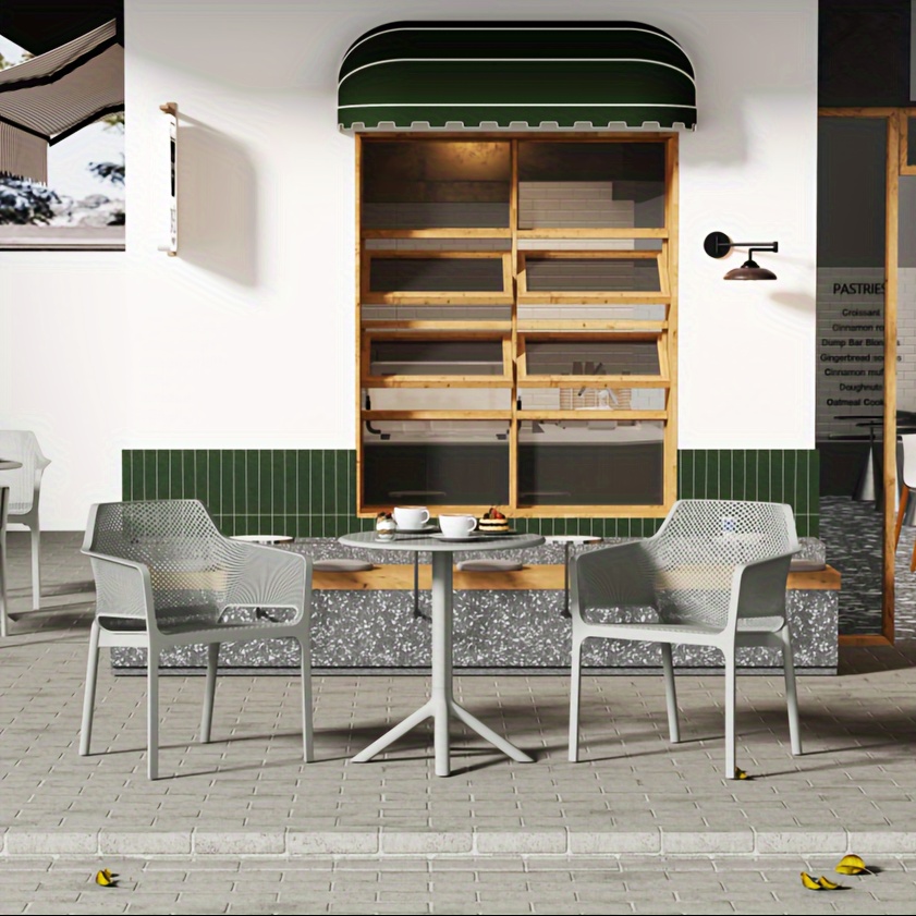 3pcs Plastic Arm Chair Bistro GRS Premium Ocean Plastic, Garden Chat Set Bistro