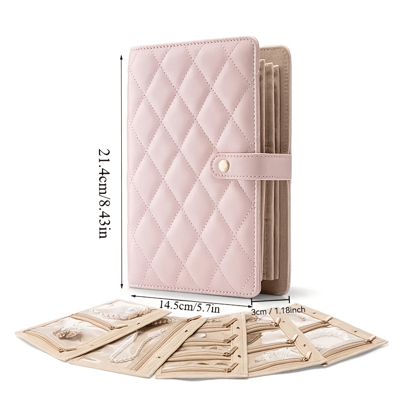 jewelry organizer book portable earring necklace ring storage album anti   travel jewelry binder with pockets travel jewelry organizer gift for women girls mom gift used for jewelry storage photo albums cards and postcards Product details 1