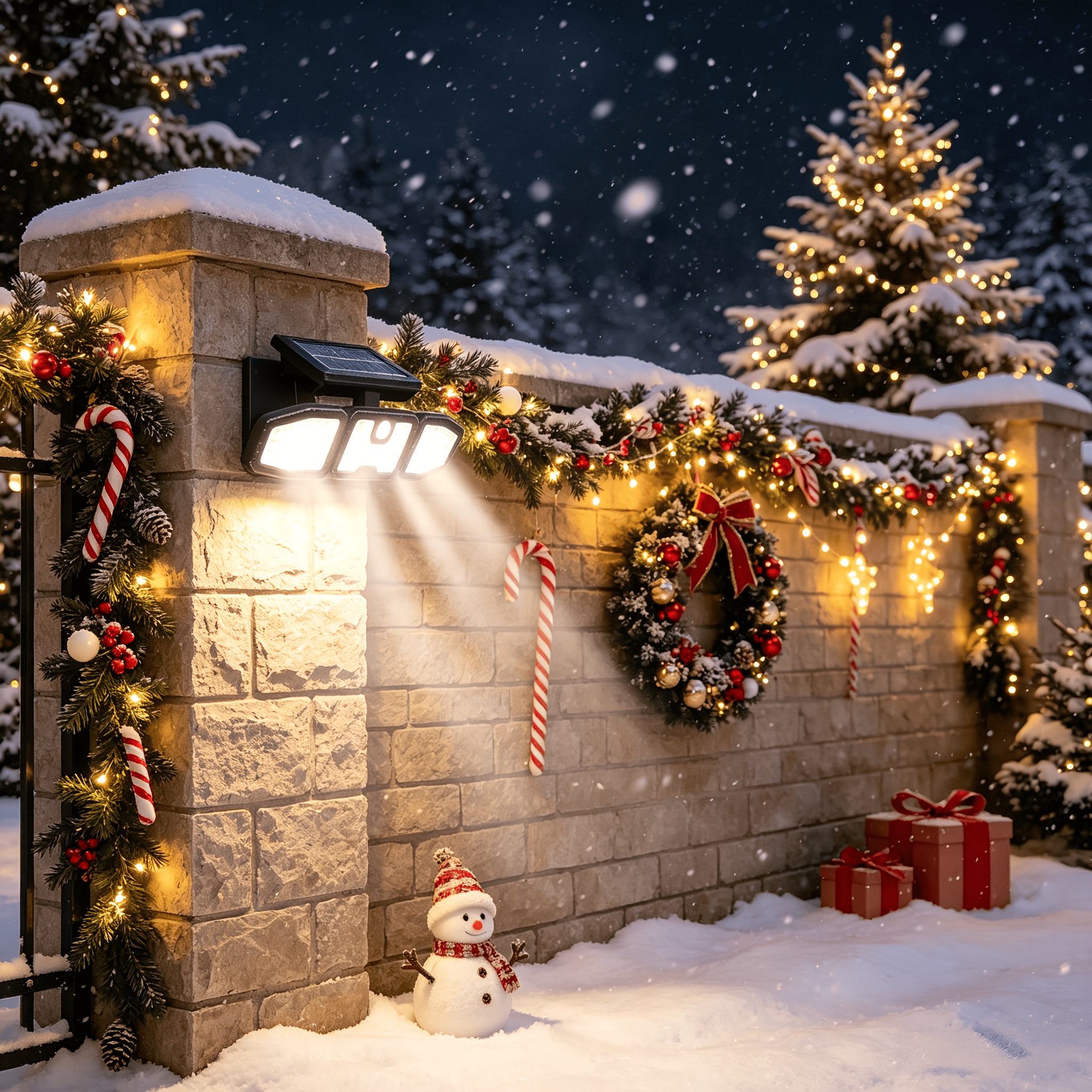 TEMU Wall Lamps, Searchlights And Safety Lights, Solar Powered Outdoor Foldable Wall Lamp With Motion Sensor, 3 Lighting Modes, Solar Plastic Lamp,