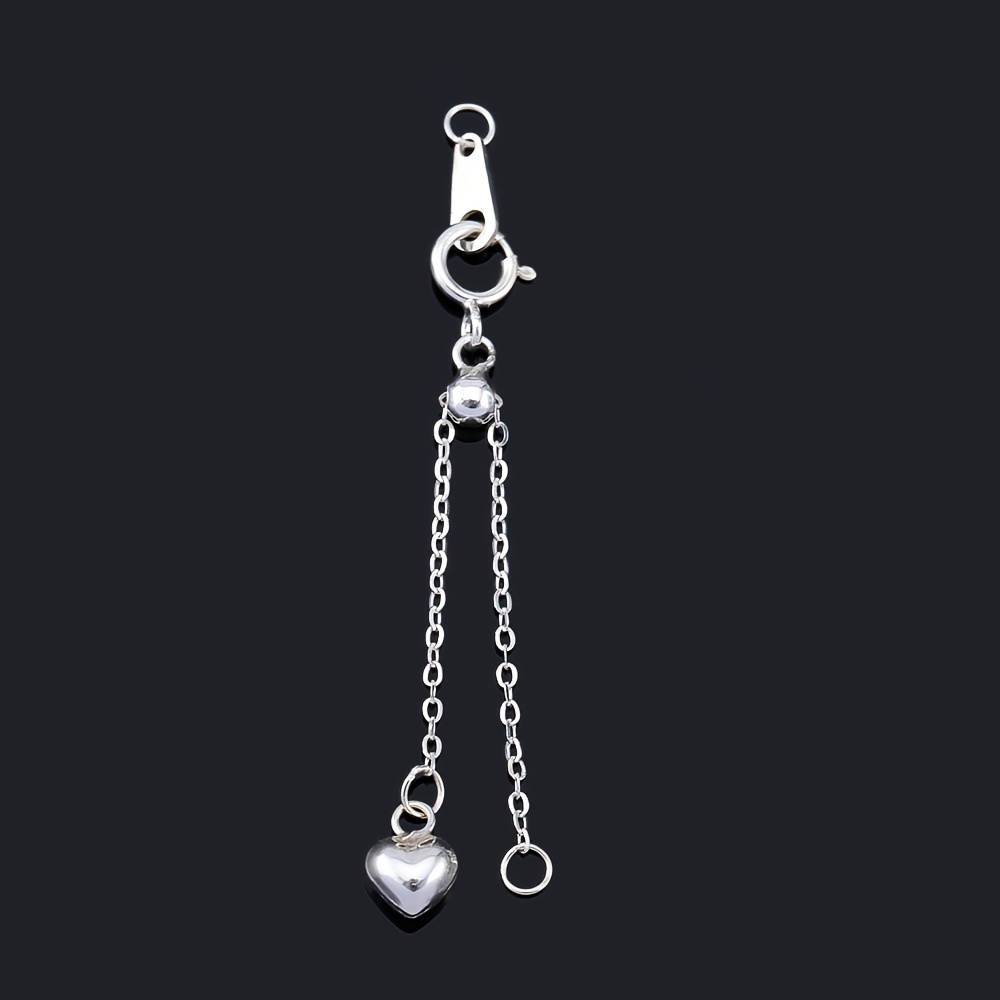 E-shop 925er Silber Herz Anhänger Verlängerungskette 6cm Verstellbare Verlängerungskette Halskette Armband Schmuckherstellung Schmuckkette
