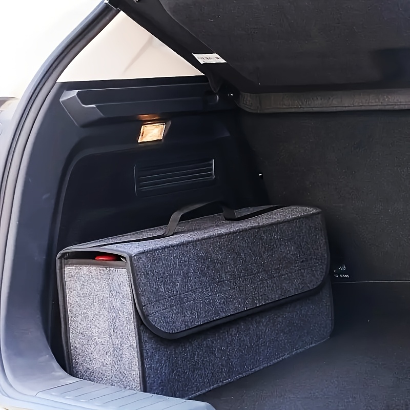 

Large Capacity Felt Car Storage Box With Handle - Portable, Collapsible Organizer For Vehicle Interior, Fit, Ideal For Christmas, New Year, Valentine's Day Gifts, Car Storage Organizer