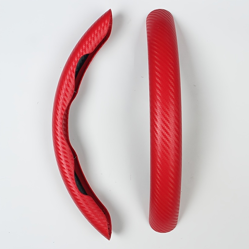 TEMU 2pcss Anti-slip Matte Carbon Fiber Pattern Steering Wheel Covers - 2pcs Insert Style And No ; For D/o/round Steering Wheels