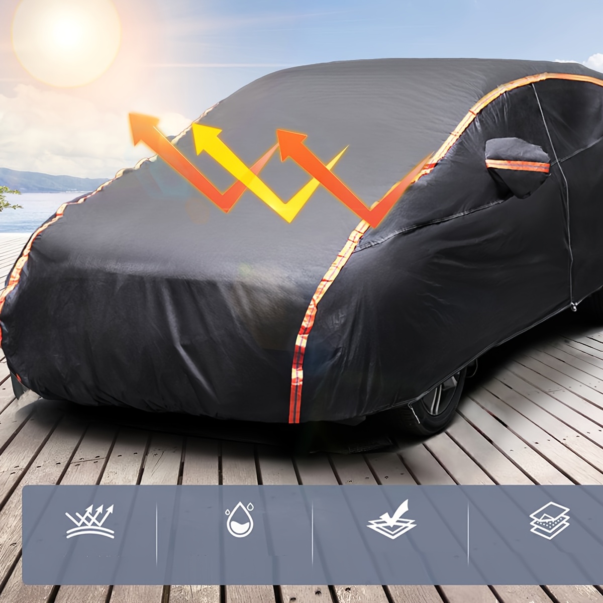 Image of Car Cover, Breathable Car Hail Protection Garage Cover, (500×185×150 Cm)