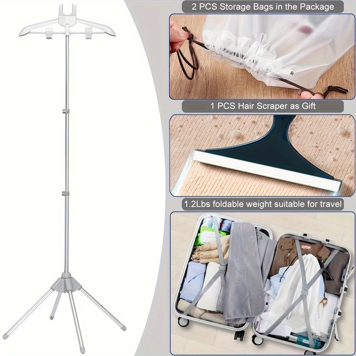 premium aluminum alloy garment steamer hanger   ironing accessory for clothes details 6