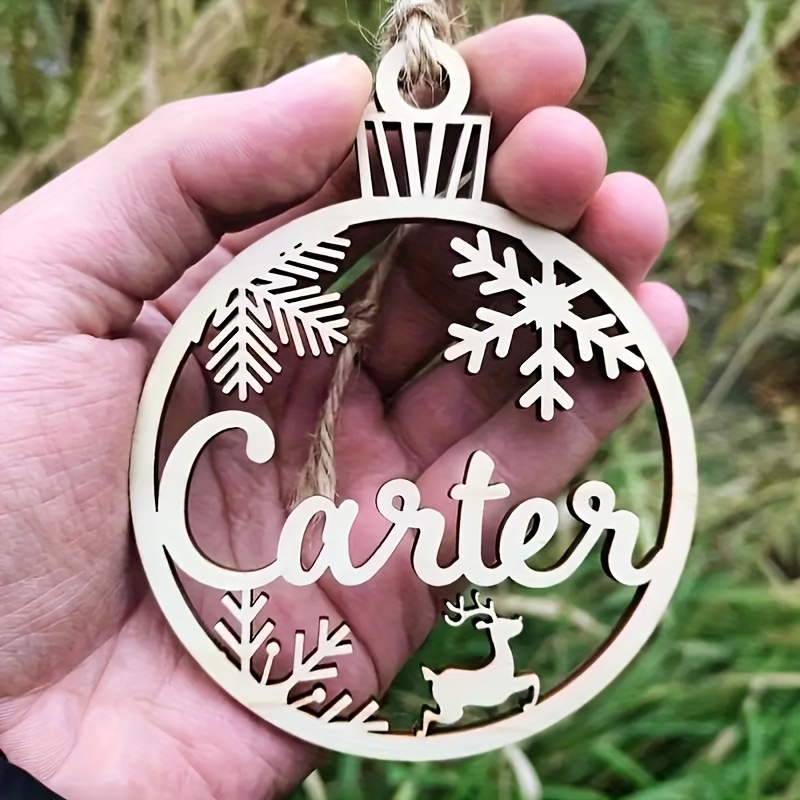 TEMU Custom Christmas Tree Ornaments With Different Names, Personalized Wooden Spherical Decorations, Diy Gifts, The For