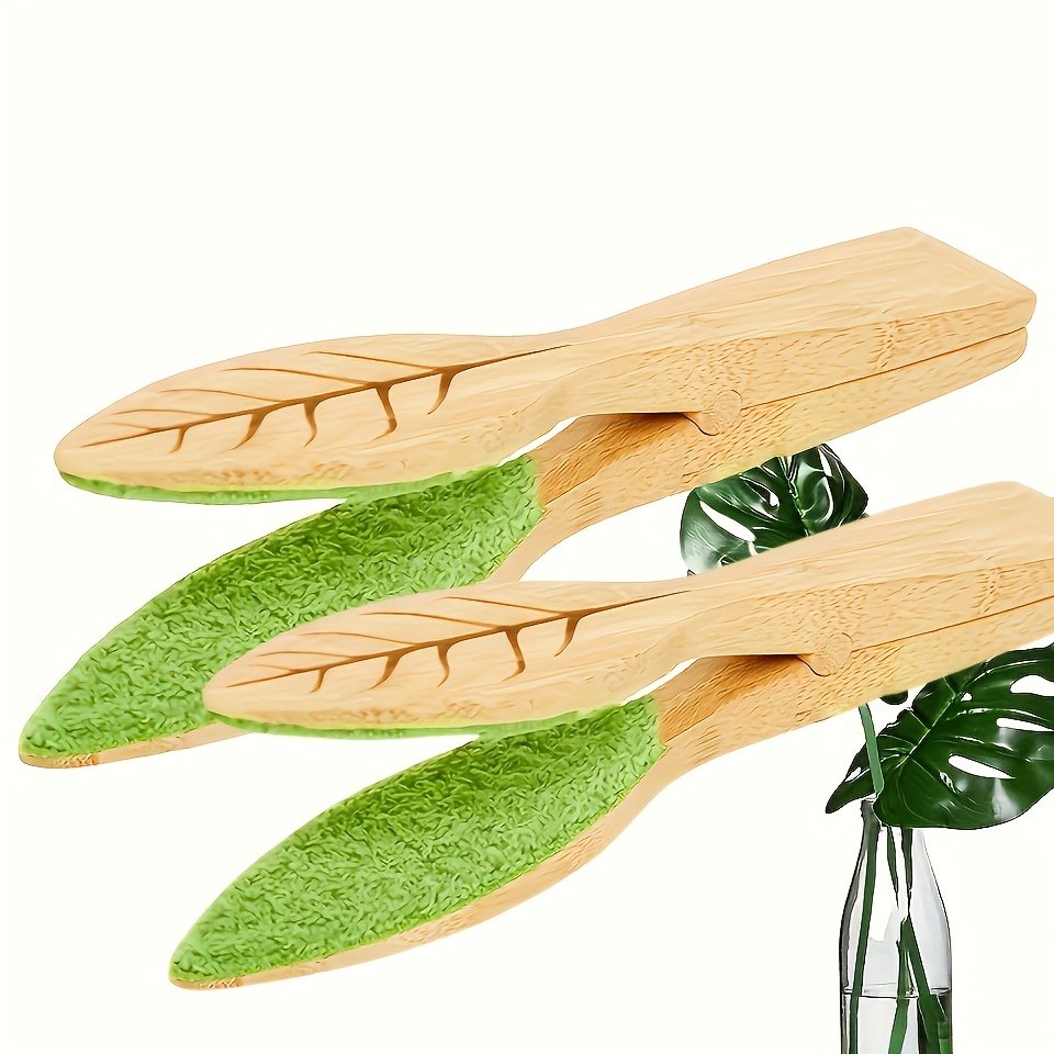 TEMU 1/2/4pcs Pinces de nettoyage de feuilles, Brosse de nettoyage manuelle pour plantes vertes, Brosse de nettoyage de feuilles, Outil de nettoyage