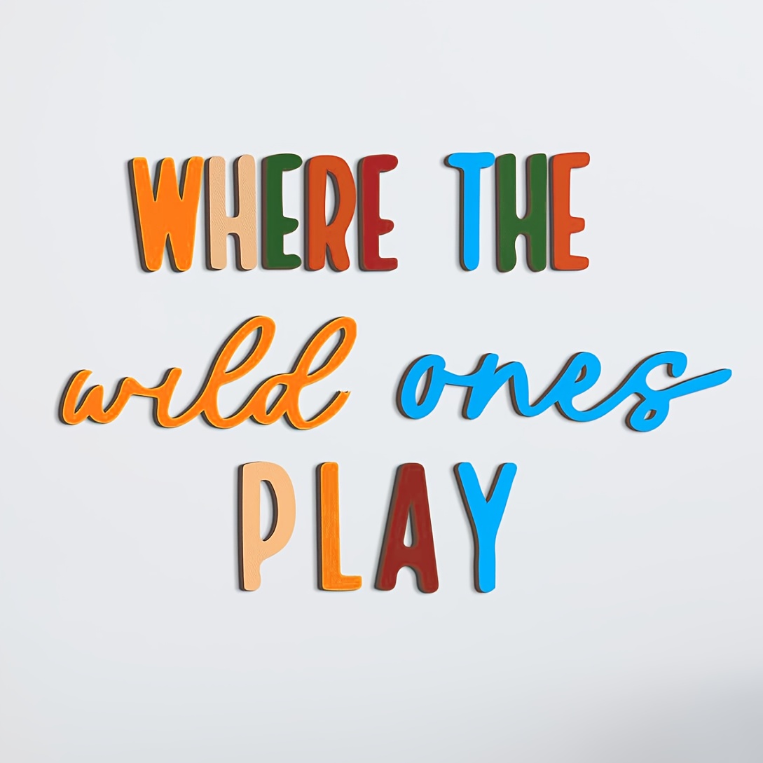 E-shop Wo die Wilden spielen Banner, Filz Wanddeko Spielzimmer Wanddeko Schild Spielzimmer Kunst Dekoration Cool für Schlafzimmer Schild für Zimmer