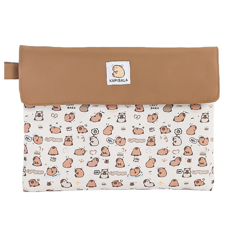 1 Hand-held Magnetic Document Bag, Styles, Magnetic Design, Large Capacity, , Suitable For Storing Notebooks, Documents, Note Pads, Tape, Etc., Christmas